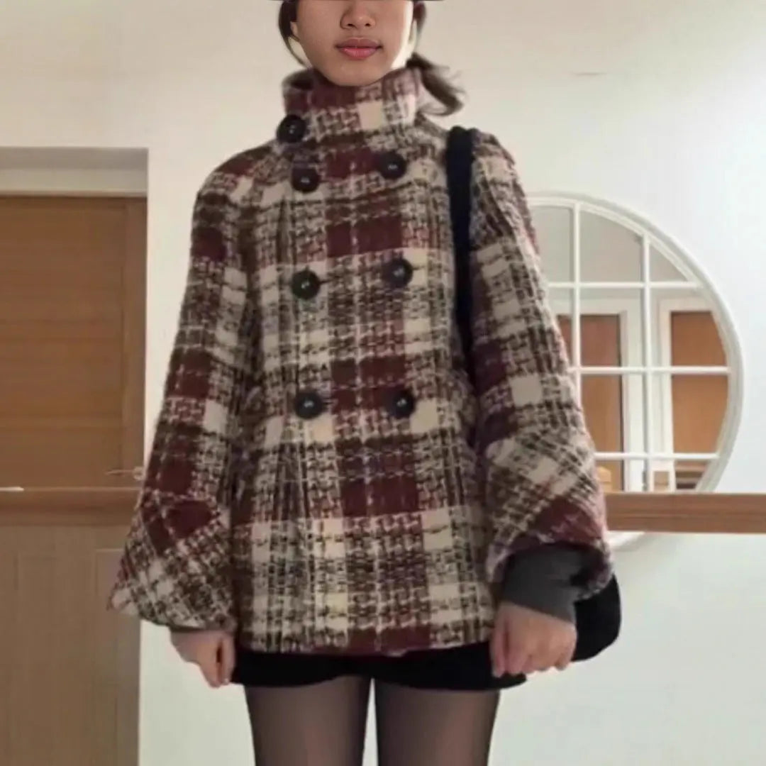 Women's Thickened Classic Style Plaid Coat hercurva