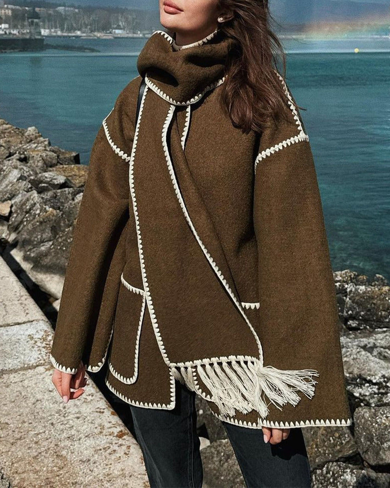 SUMA - Hepburn Style Woolen Cape Coat RSA11568