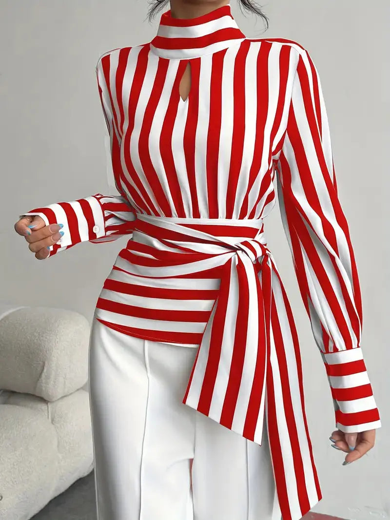 Vintage Scarf-Neck Long-Sleeve Elegant Shirt For Women hercurva
