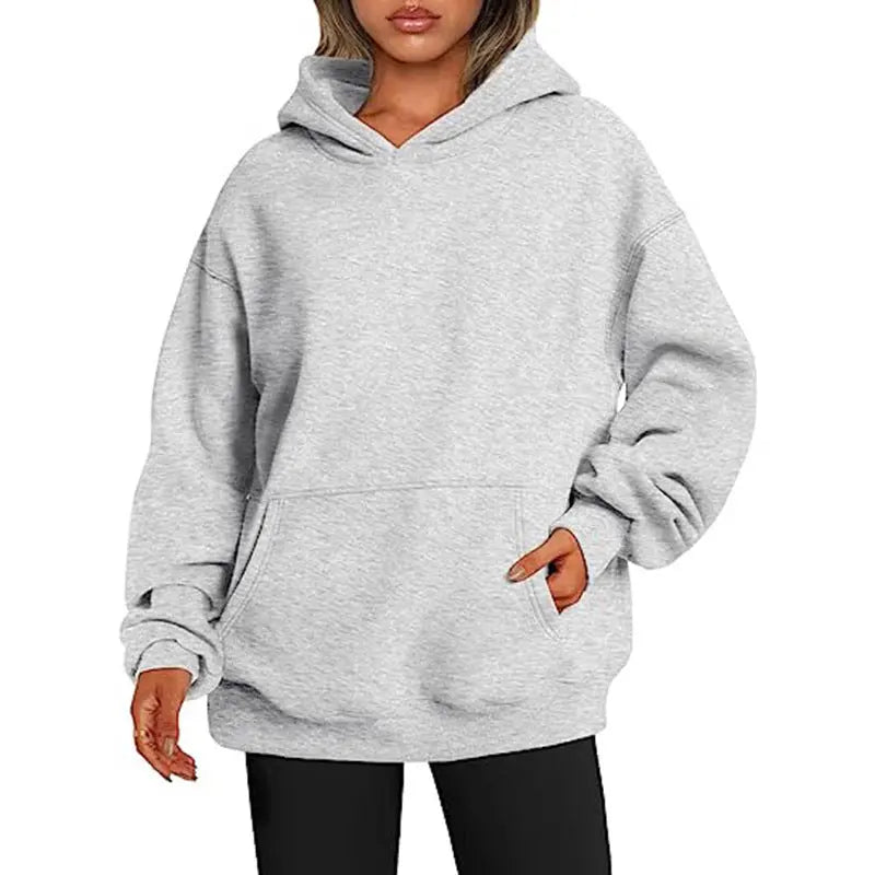 Women's Hoodies With Pockets Fashion Solid Sweatshirt Oversized Hooded Sweater Womens Clothing hercurva