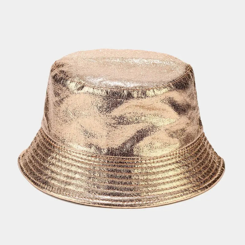 New Lacquer Leather Fisherman Hat Female Creativity hercurva