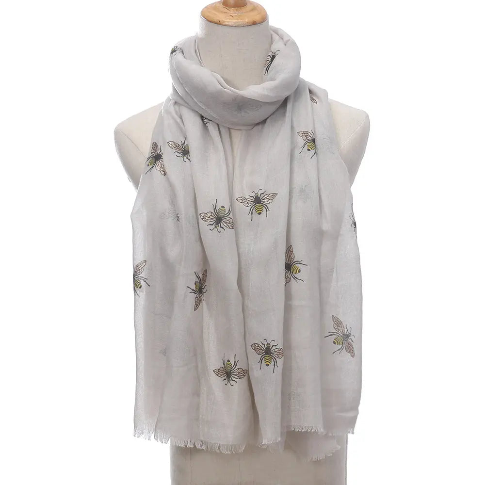 Bee Print Women's Neck Warmer Travel Sun Protection Shawl hercurva