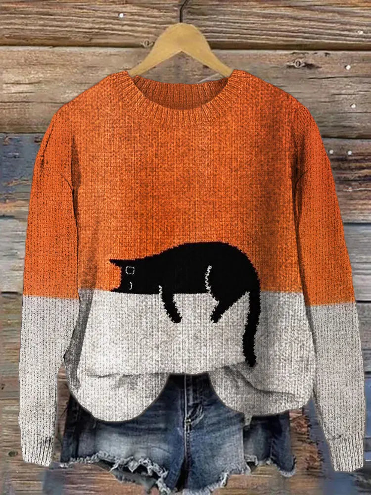 Thick Needle Digital Printing 3D Round Neck Sweater hercurva