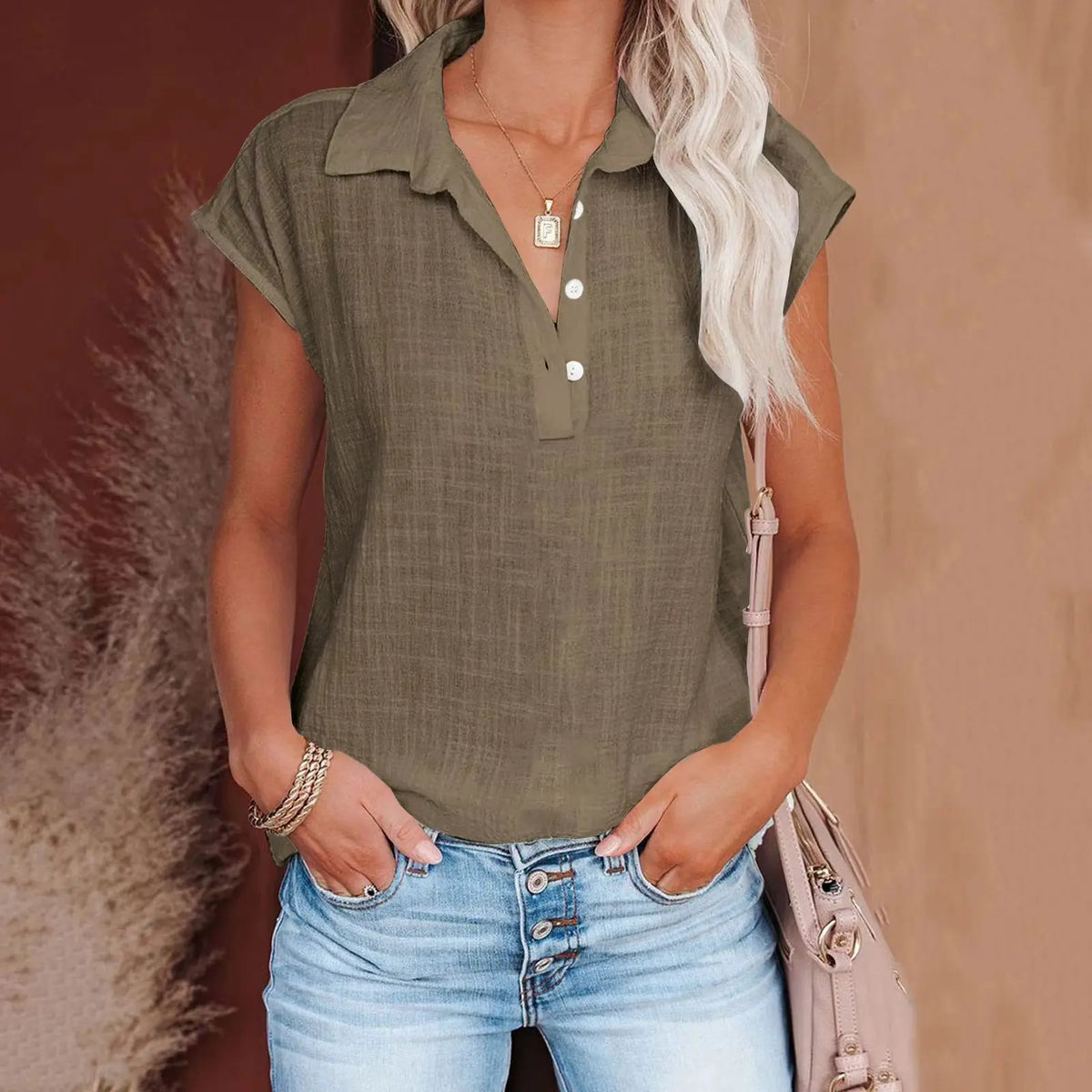 Women's Retro Cotton-linen Shirt hercurva