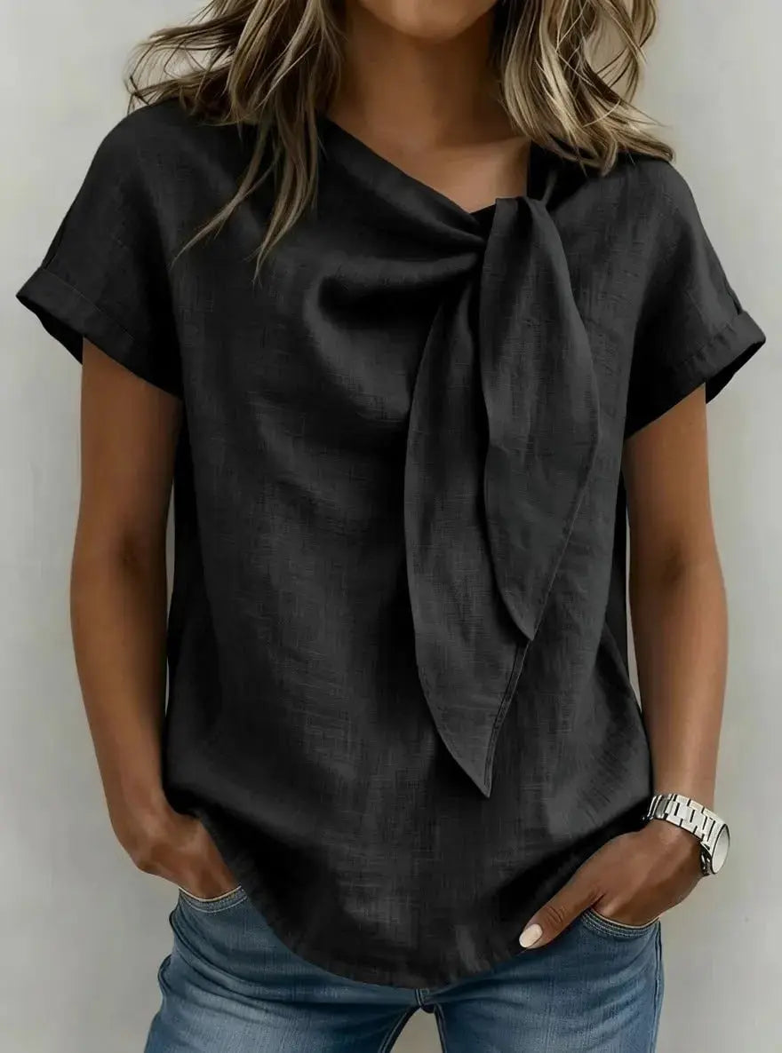 Women's Summer Short Sleeve Casual T-Shirt - Cotton Blend Lightweight Everyday Top For Daily Wear hercurva