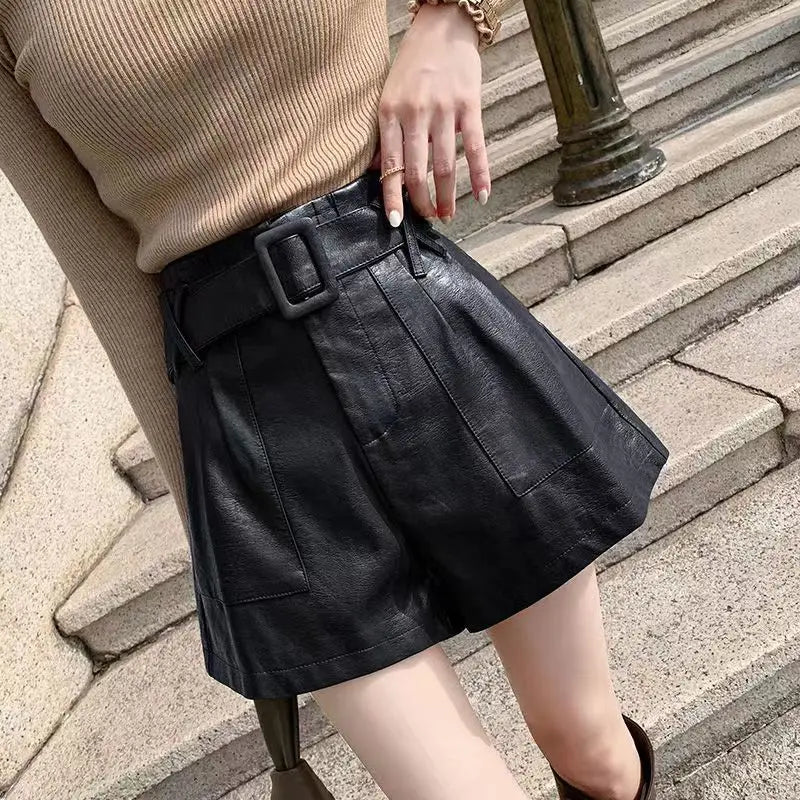 Versatile High-waisted Leather Pants For Women hercurva