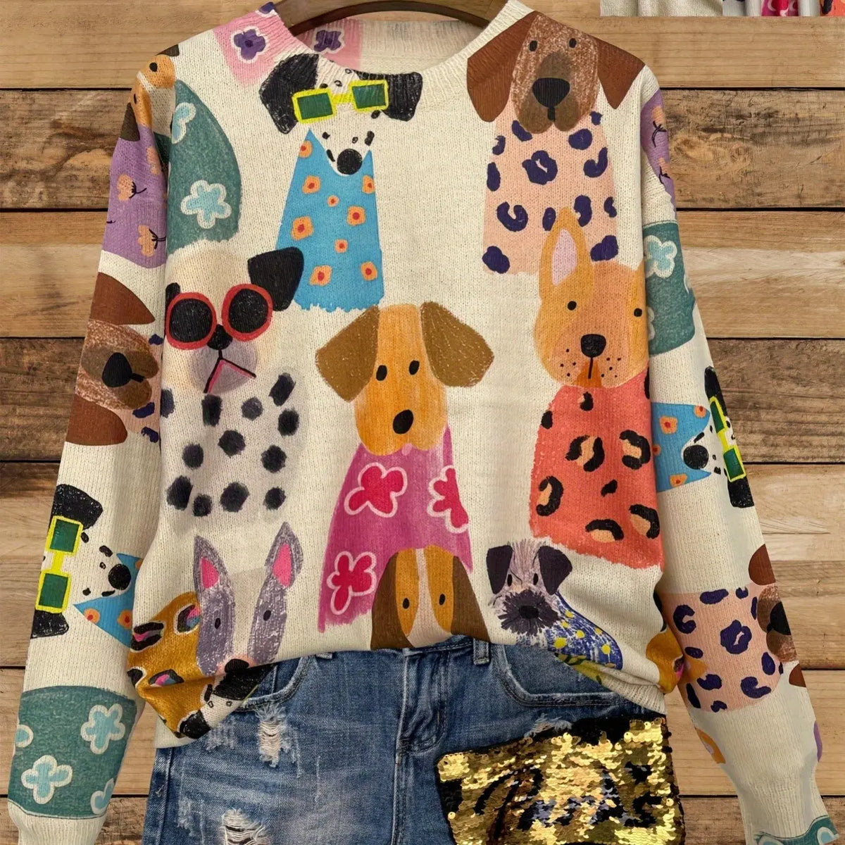 Color Printed Light And Transparent Sweater hercurva