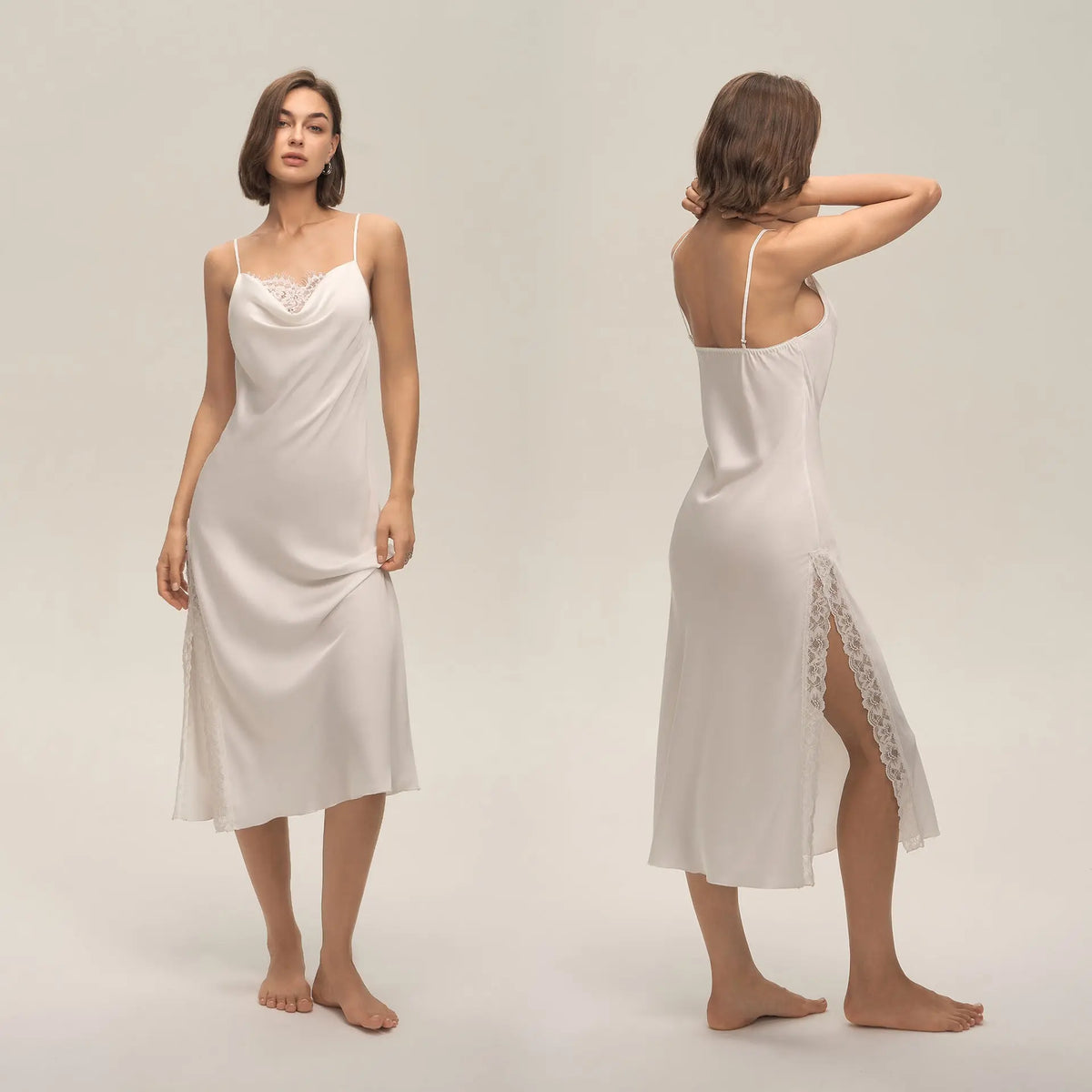 Lace Sexy Solid-Color Slip Dress For Women Loungewear Pajamas hercurva