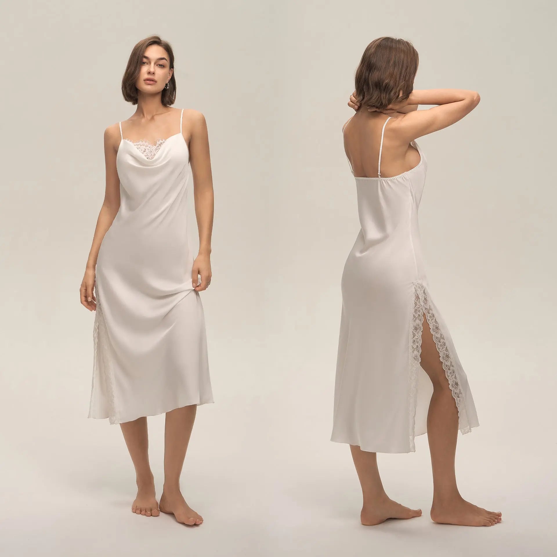 Lace Sexy Solid-Color Slip Dress For Women Loungewear Pajamas hercurva