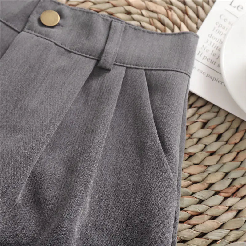 Solid Color All-match Roll-up Wide-leg Casual Shorts hercurva