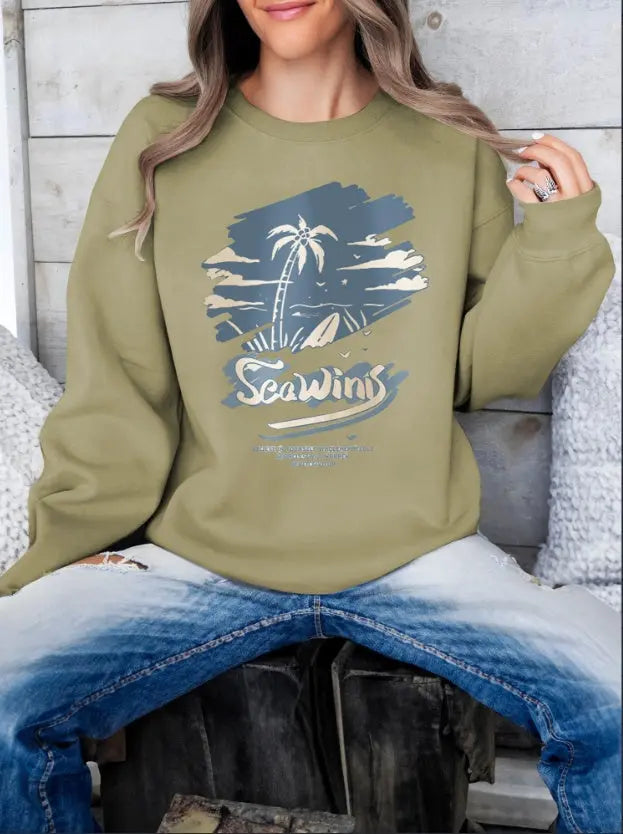 Women's Long Sleeved Printed Hoodie hercurva