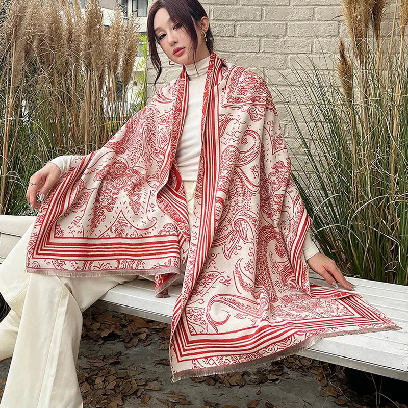 Female Versatile Fashion Thickened Warm Cashmere Scarf hercurva