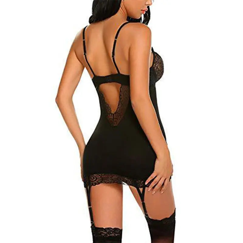 Lace shapewear suspender skirt suit hercurva