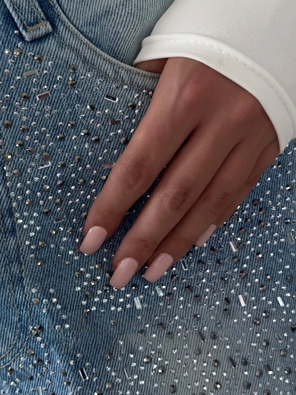 Irregular Rhinestone Jeans hercurva