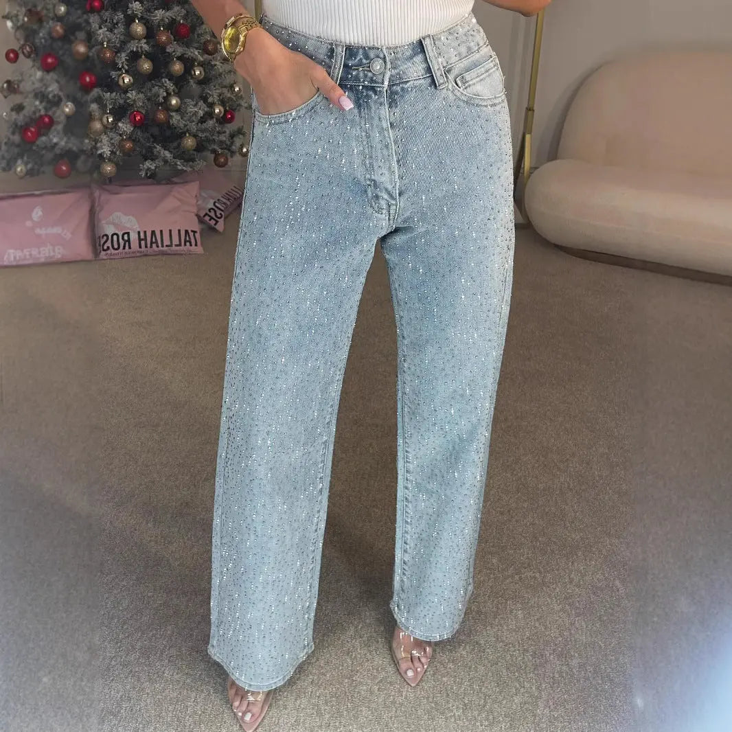 Women's High-end High Waist Straight Personalized Hot Girl High Street Trousers hercurva