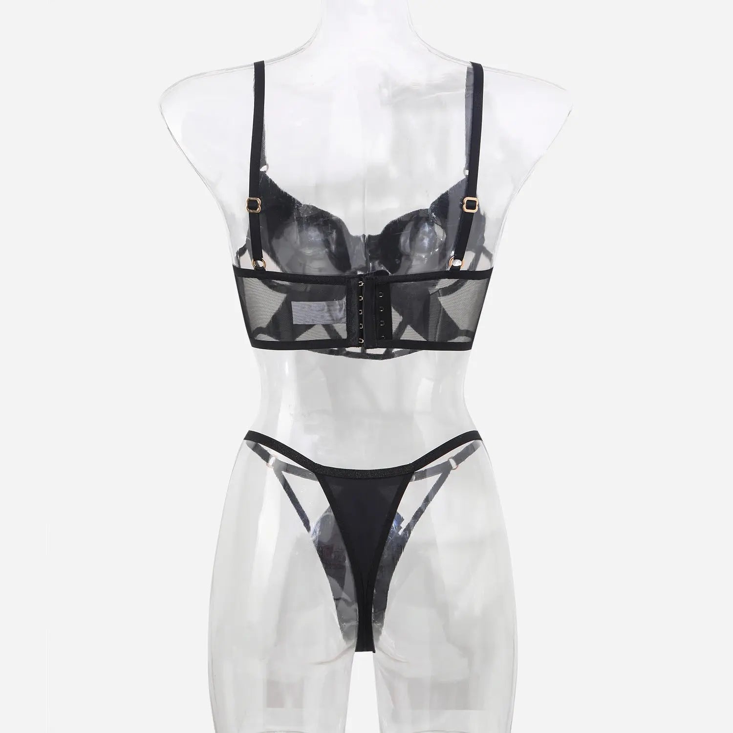 Glossy Mesh Hollow French Underwear Women hercurva