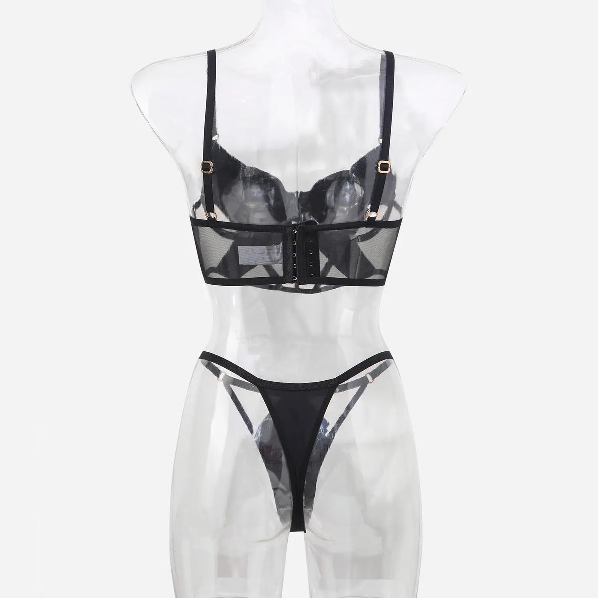 Glossy Mesh Hollow French Underwear Women hercurva