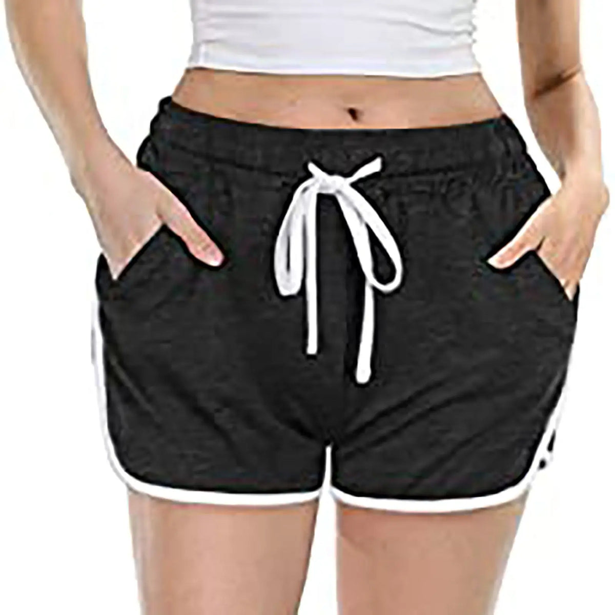 Women's Casual Solid Color Tether Shorts hercurva