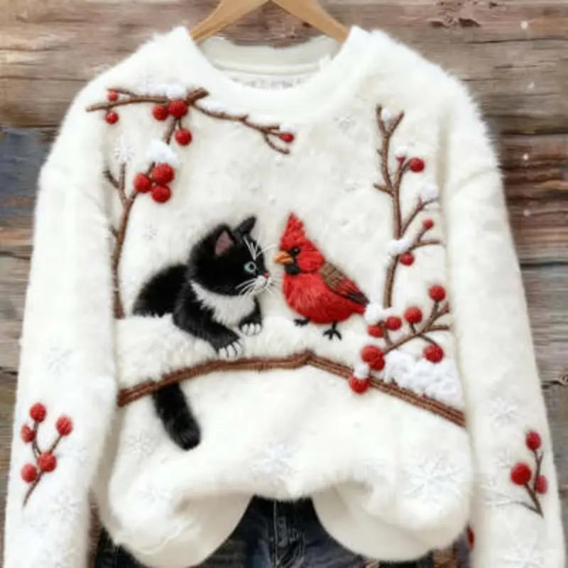3D-printed Christmas-themed Women's Flannel Hoodie hercurva