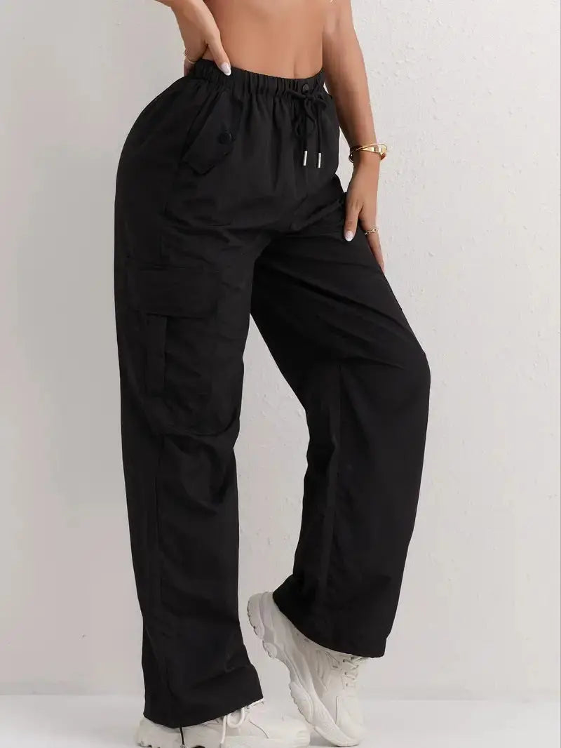 High Waist Drooping Quick-drying Leisure Wide Leg Track Pants hercurva
