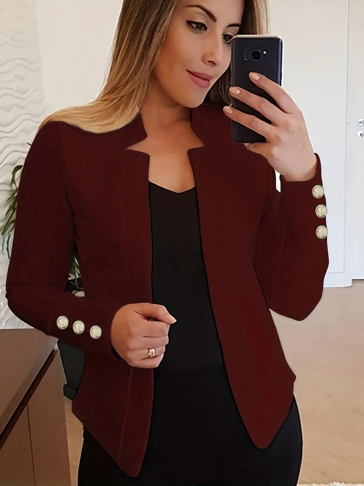 Solid color casual professional blazer hercurva