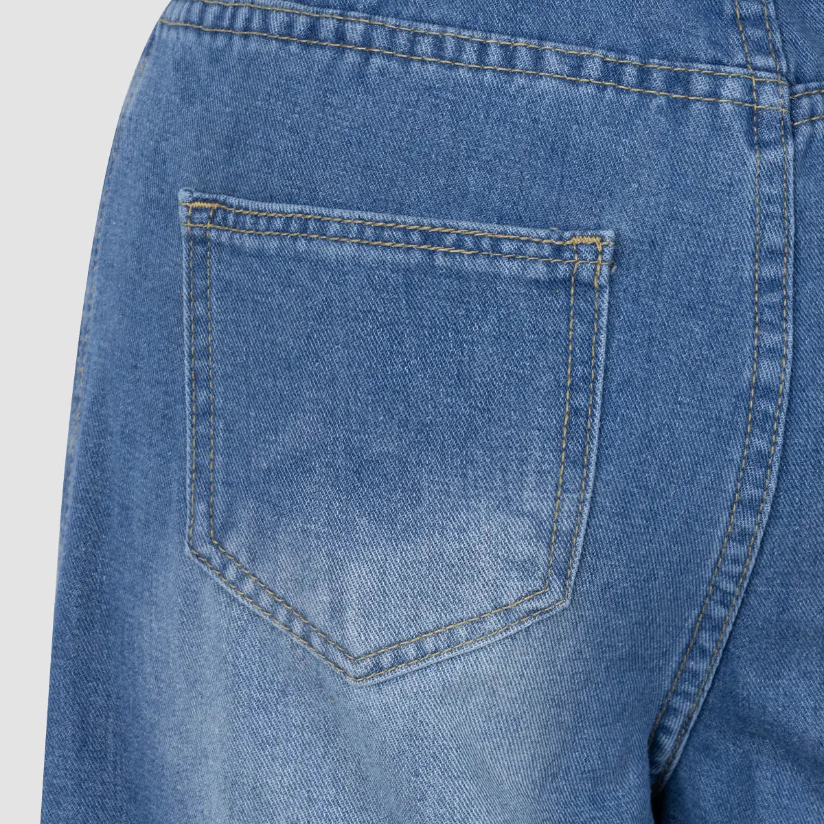 Blue Denim High - Waisted Ultra - Wide - Leg Jeans With Side Slit hercurva