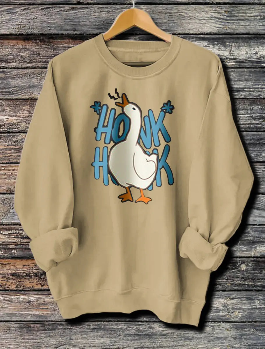 Women's Long Sleeved Honk Honk Printed Hoodie hercurva