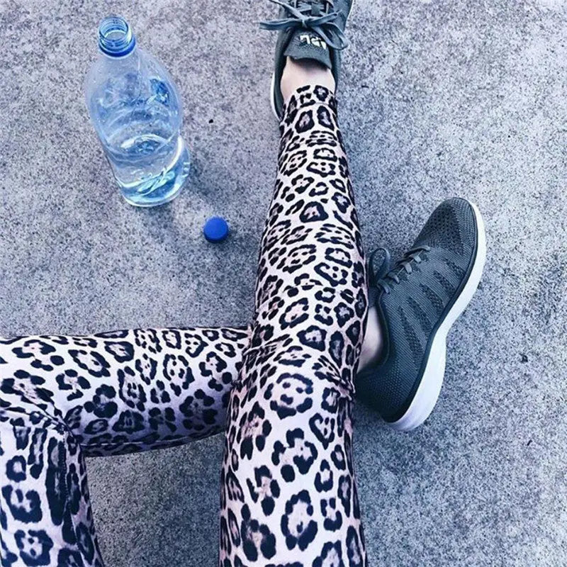 Leopard Print Pants Sexy Push Up Leggings Women High Waist Trousers Fashion Sexy Workout Polyester fitness trousers Activewear hercurva
