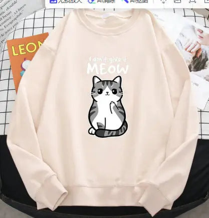 Cartoon Kitten Pattern Sweater European Size hercurva