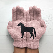 Dark horse print personality fun woolen gloves hercurva