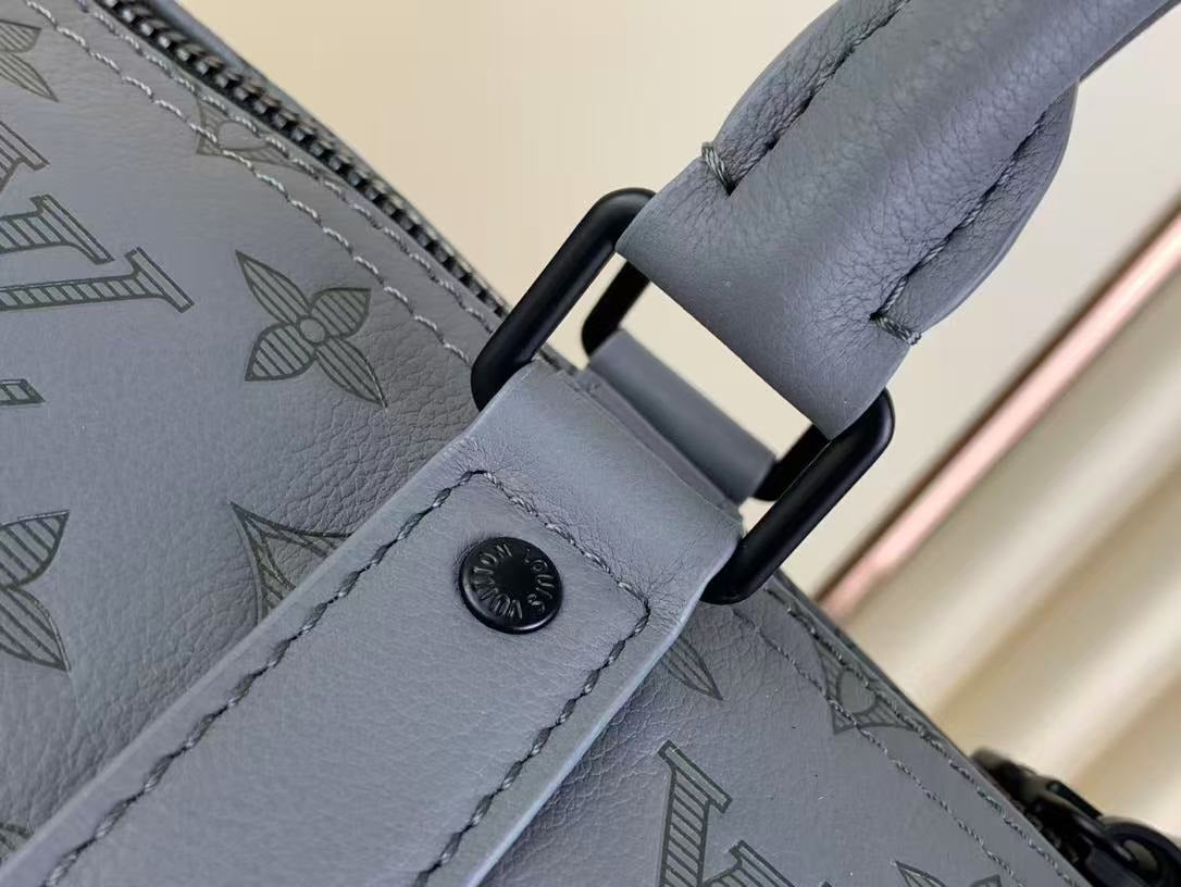 LV  Keepall 50B Anthracite Grey Monogram Shadow Calfskin