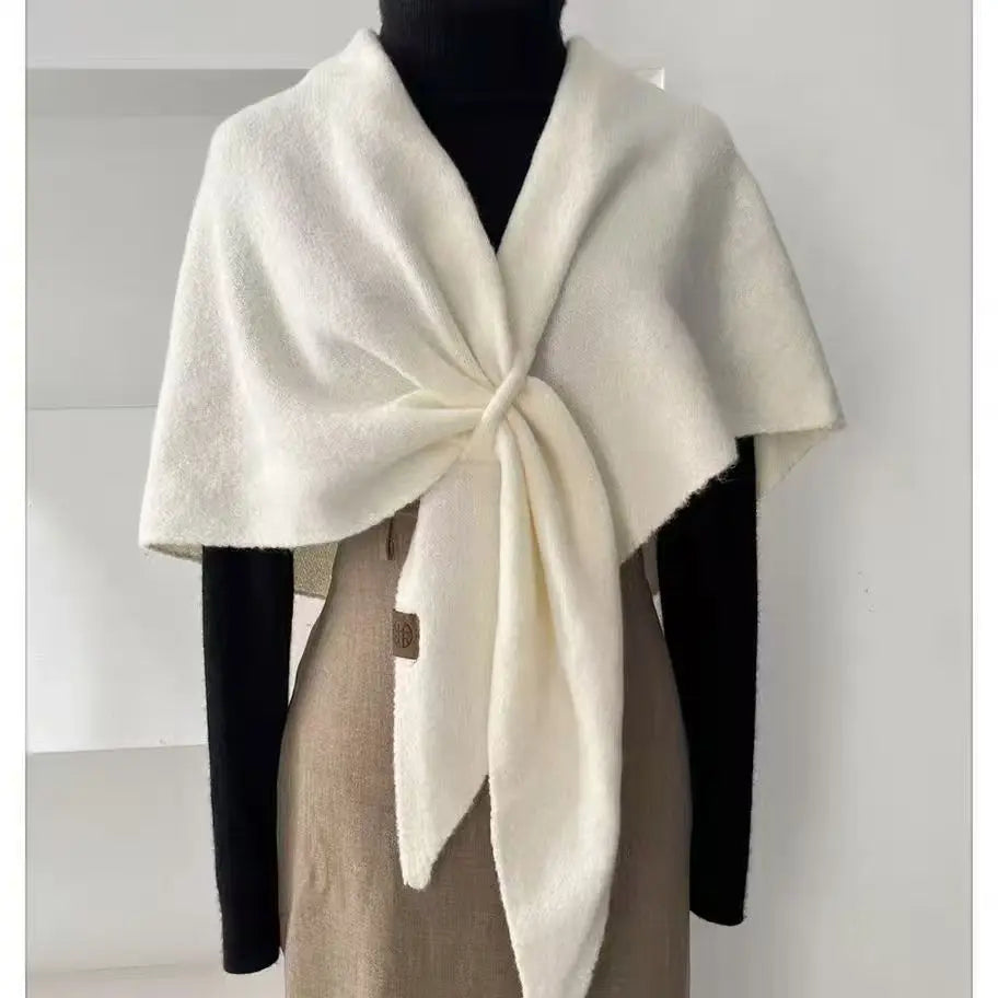 Wool Knitted Triangle Shawl Fashionable Warm Scarf hercurva