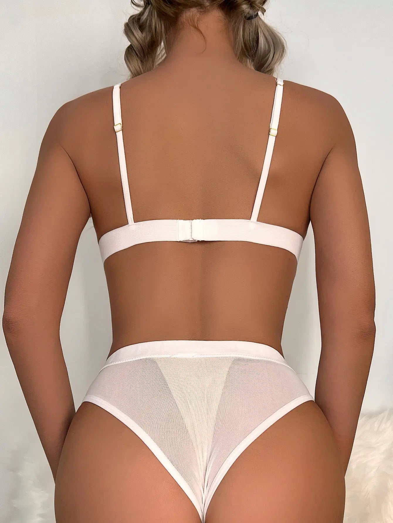 Lace Sheer Open Back Bodysuit Women hercurva