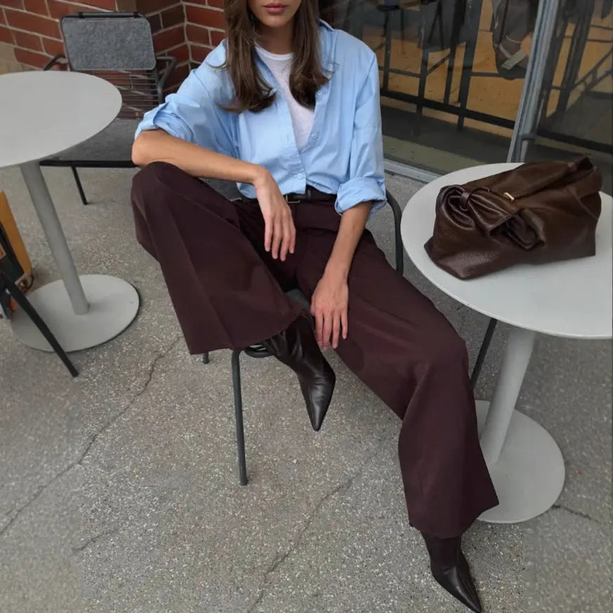 High Waist Mopping Commuter Draped Suit Pants hercurva