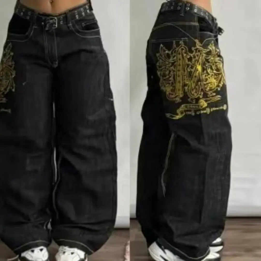 Men's American Retro Printed Washed Jeans hercurva