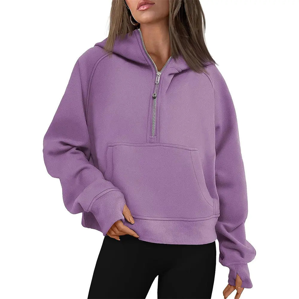 Fall Winter Hooded Zipper Thickening Sweater hercurva