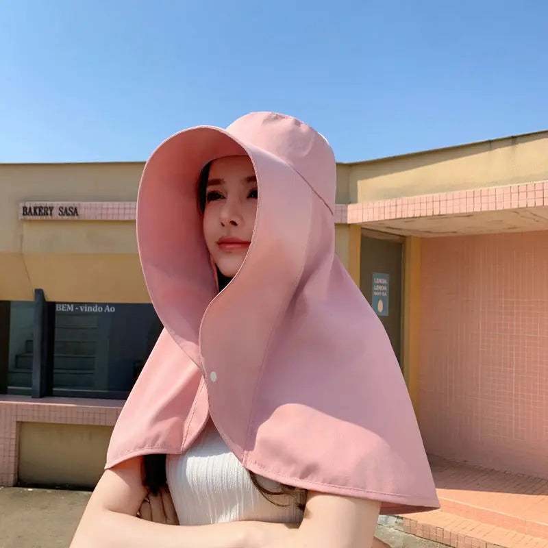 Integrated Neck And Shawl Sunscreen Hat hercurva