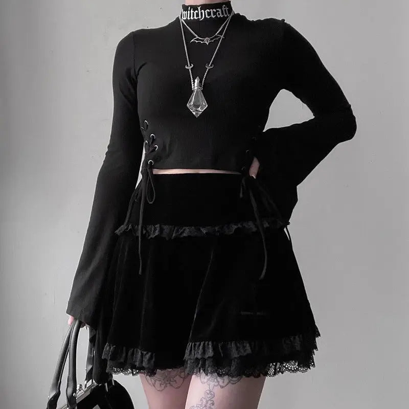 Lace Suede Skirt hercurva