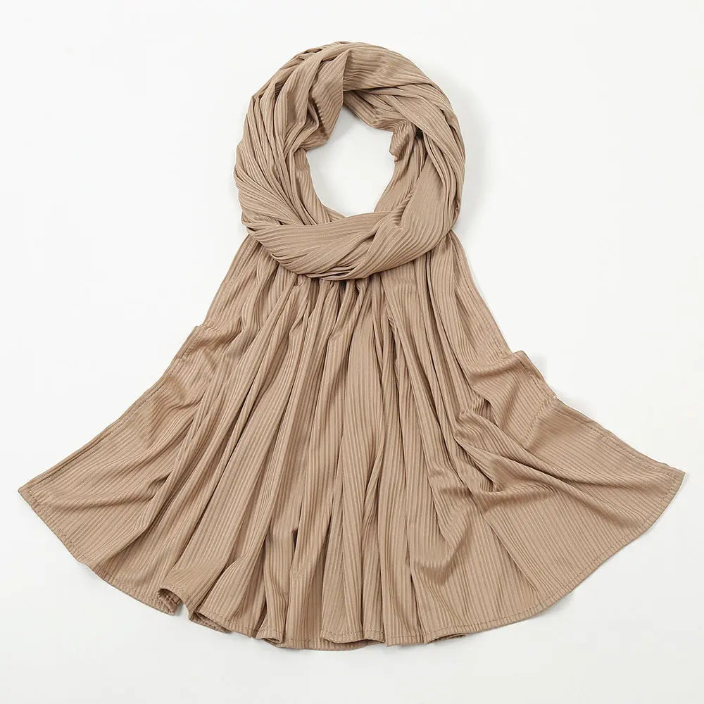 Women's Knitted Thread Cotton Striped Solid Color Scarf hercurva