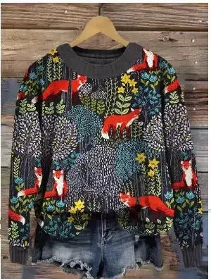 Casual Round Neck Sweater Couple's Tops hercurva