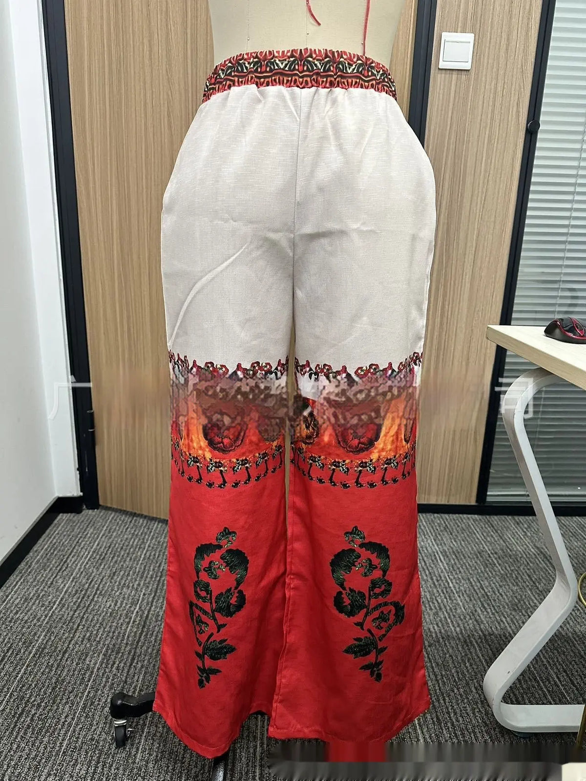 Vintage Printed Women's Fashionable Long Trousers hercurva
