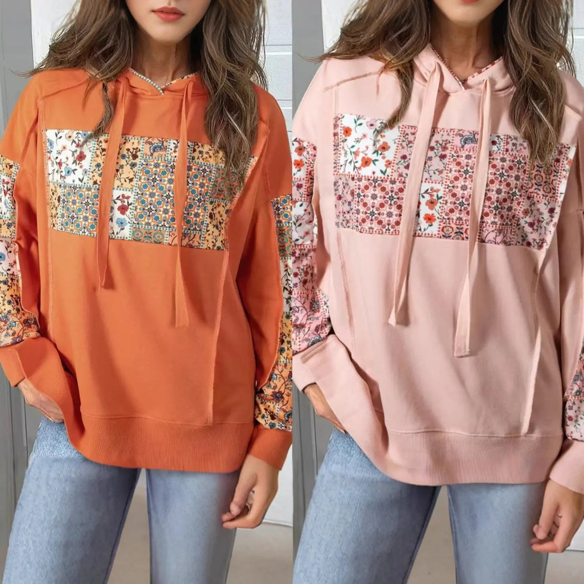 Pullover Hoodie With Drawstrings Top Casual Printed Loose Sweatshirt hercurva