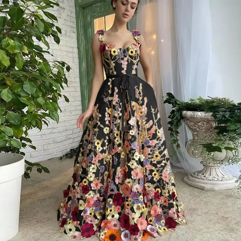 Sevintage Exquisite 3D Flowers Prom Dresses Sweetheart hercurva