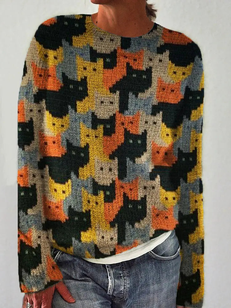 Women's Printed Crew Neck Sweatshirt hercurva