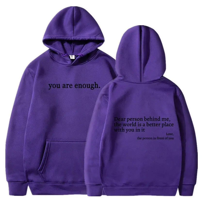 Women's Brushed Hoody Plain Letters hercurva