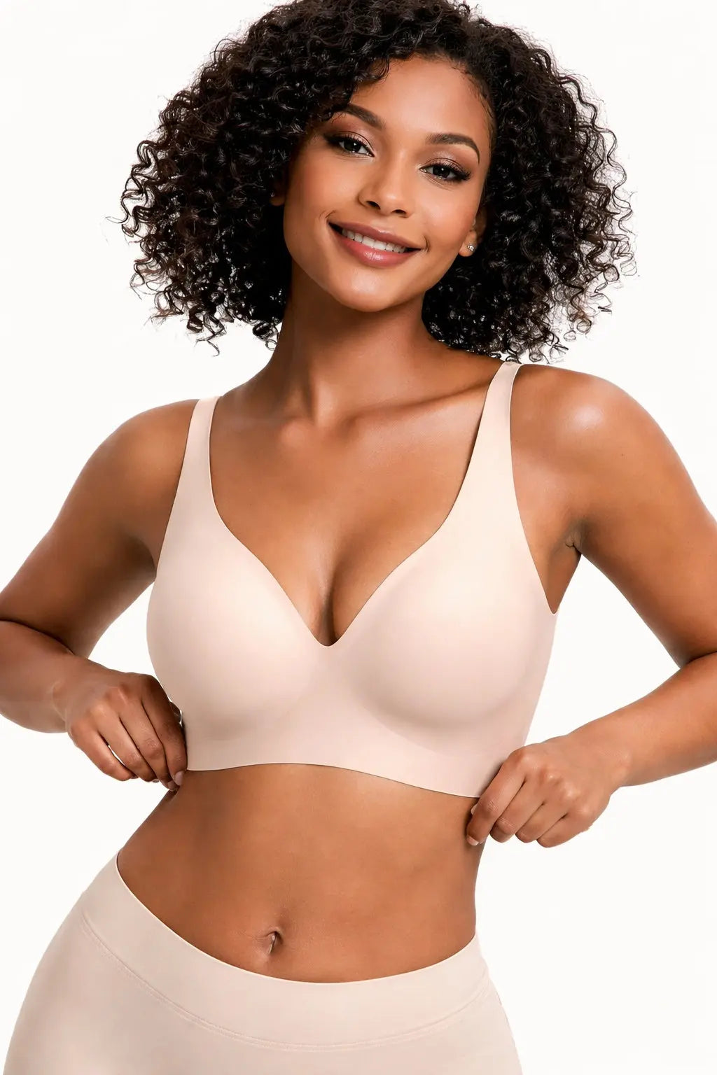 Jelly Wireless Womens Comfortable Wireless Bras Push Up Bralettes Seamless Tshirts Bras Deep V Everyday Bras hercurva