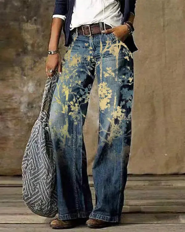 Diagonal Cloth Jeans 3D Pattern Casual Pants hercurva