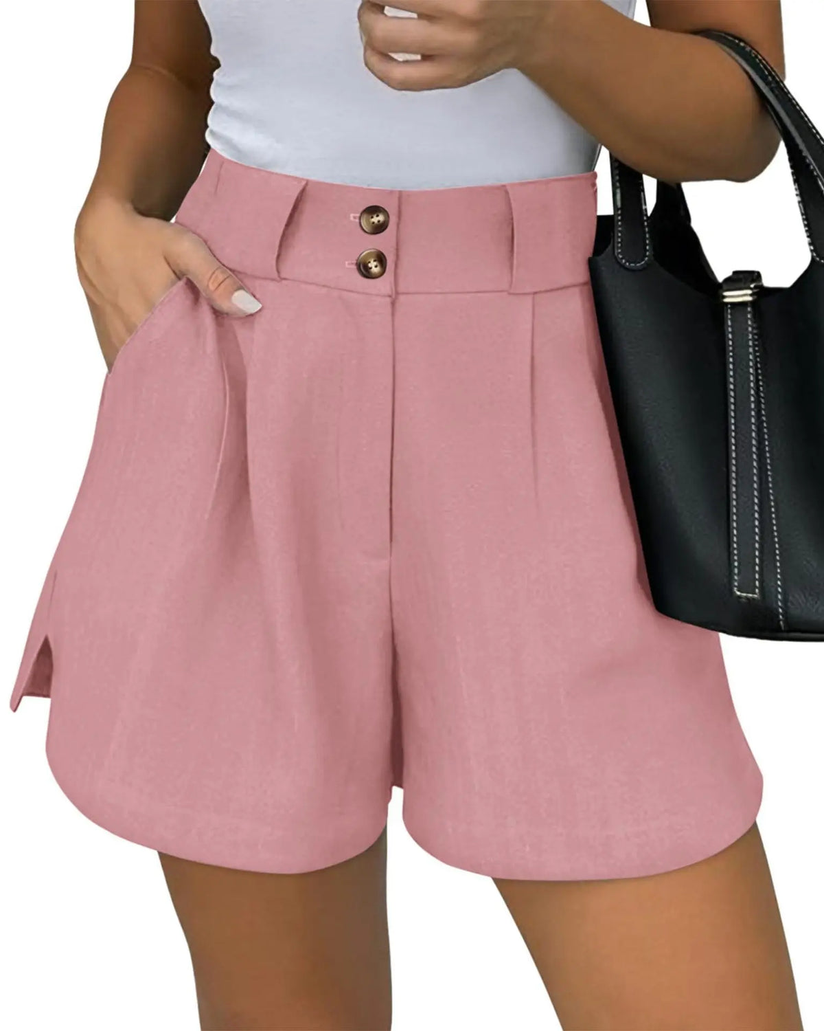 Shorts Pure Color Comfort Women's Clothing With Pockets hercurva