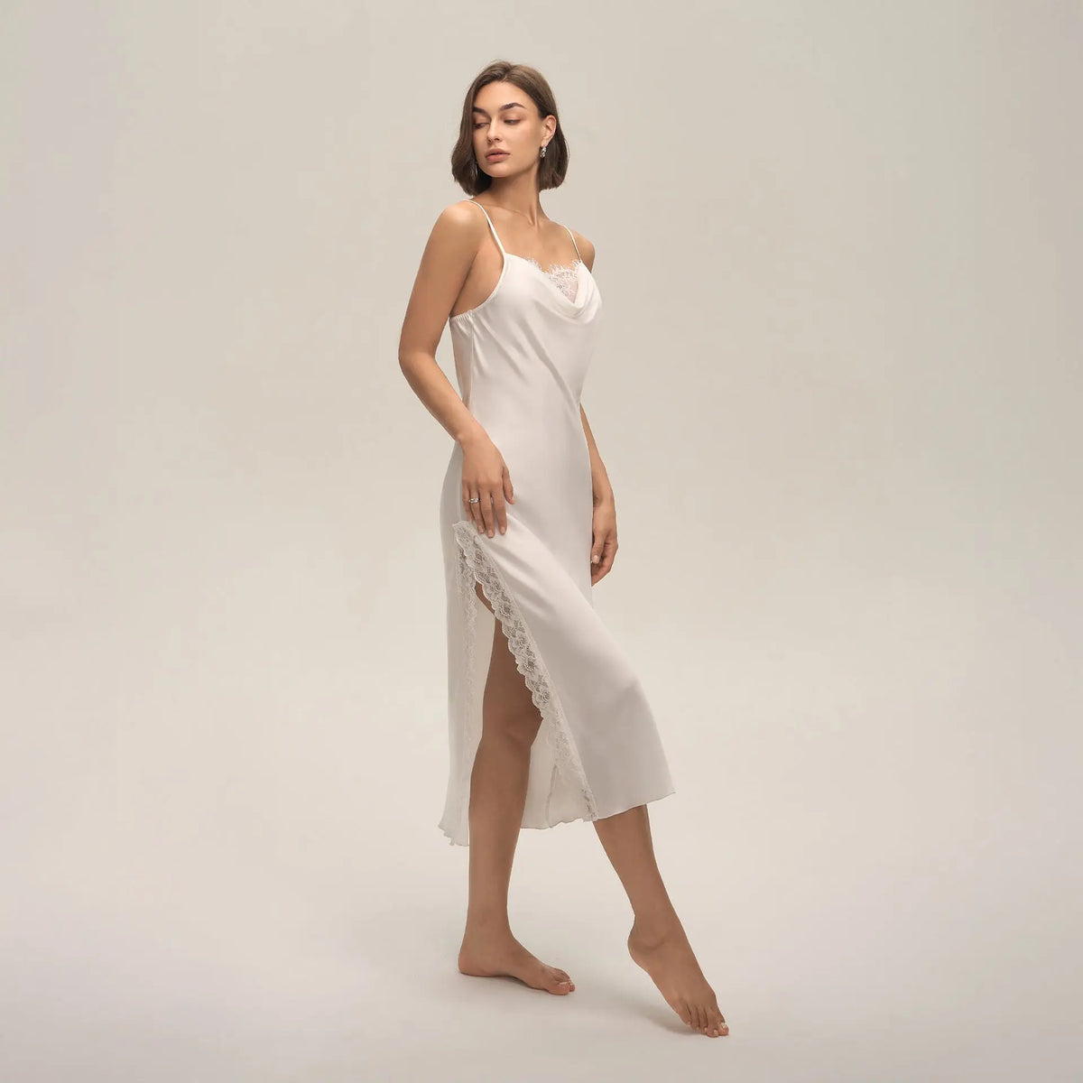 Lace Sexy Solid-Color Slip Dress For Women Loungewear Pajamas hercurva