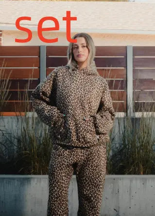 American Vintage Leopard Print Printed Hoodie Men And Women hercurva